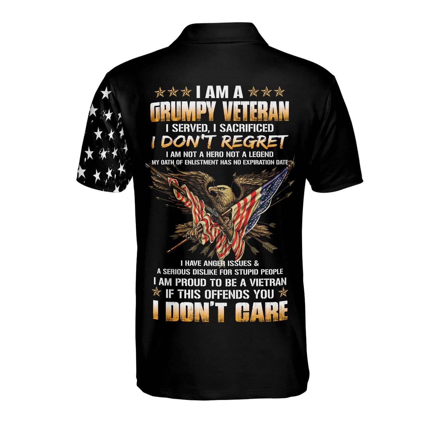 I Am Grumpy Veteran American Eagle Polo Shirt EG0014