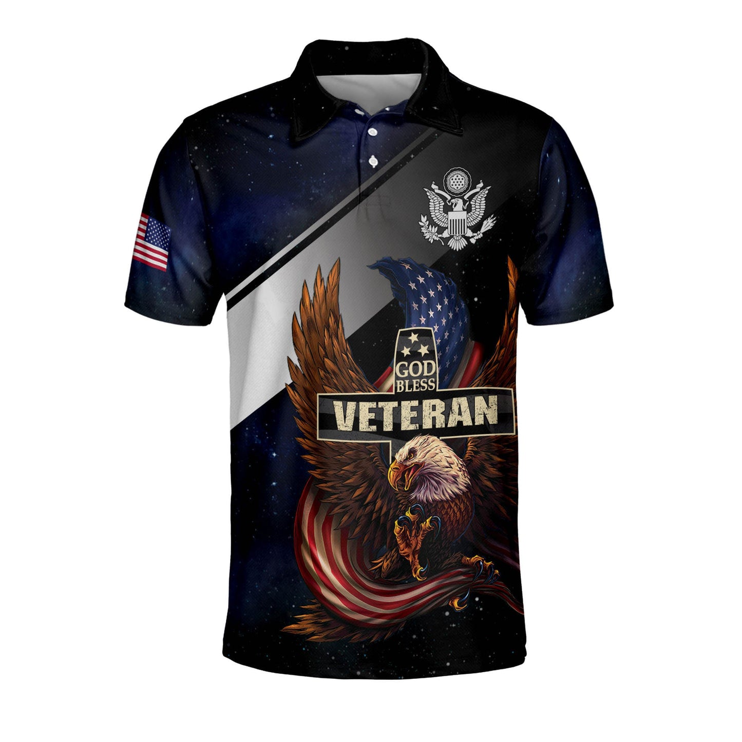 God Bless Veteran Day American Eagle Polo Shirt EG0018