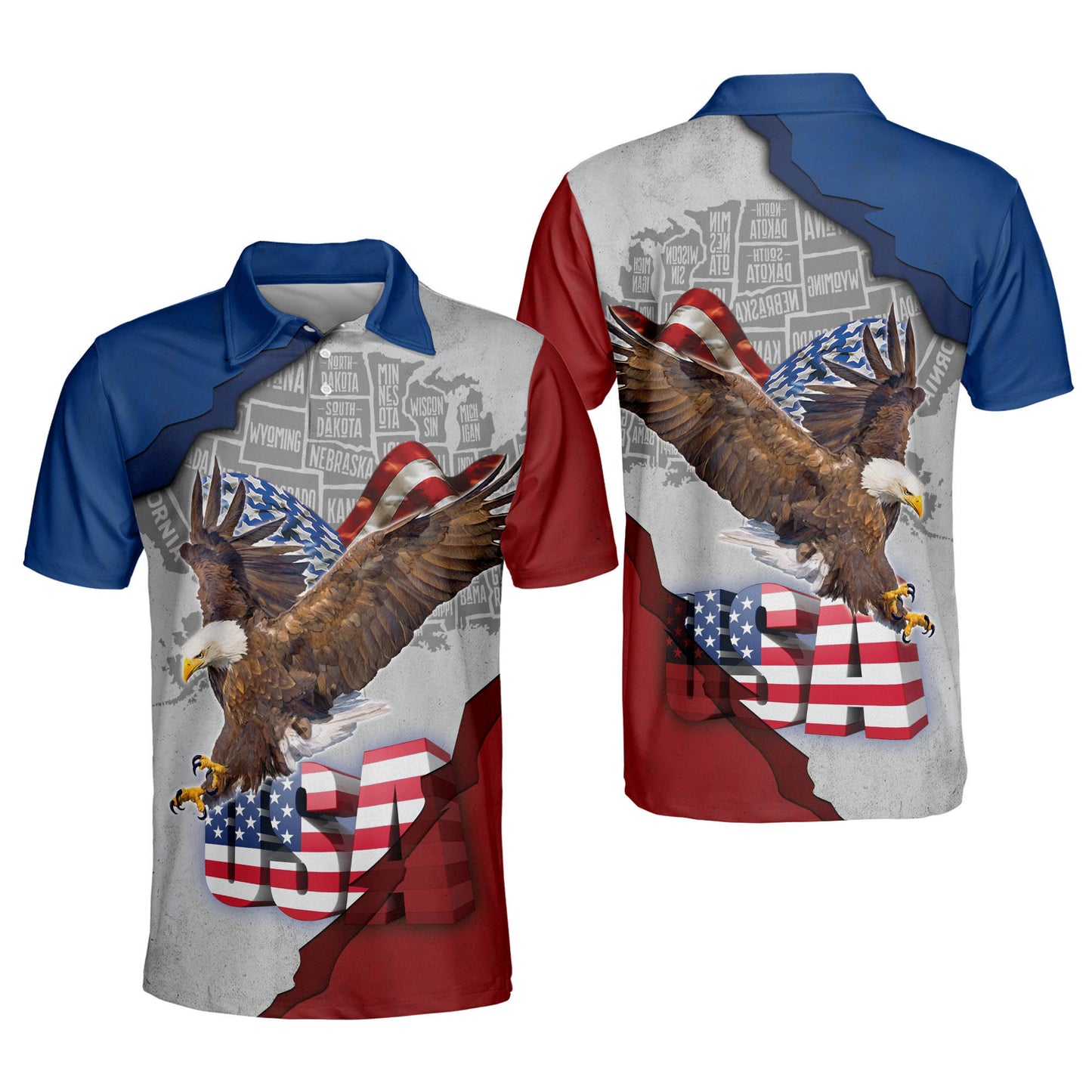 US Flag Eagles Patriotism American Sky Polo Shirt EG0024