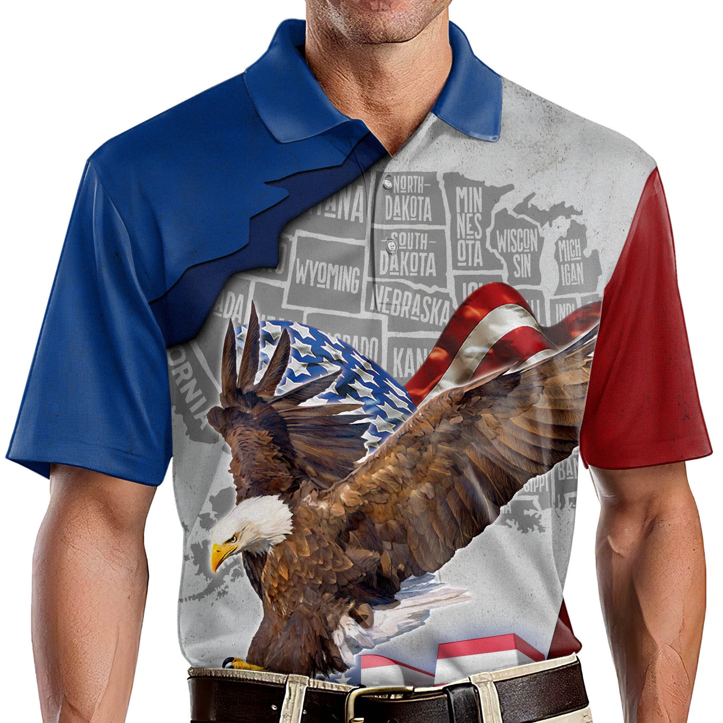 US Flag Eagles Patriotism American Sky Polo Shirt EG0024