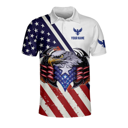 Eagle US Flag PatrioticPolo Shirt EG0004