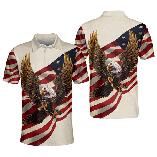 American Flag Patriotic Eagle Polo Shirt EG0005