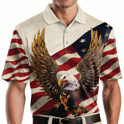 American Flag Patriotic Eagle Polo Shirt EG0005