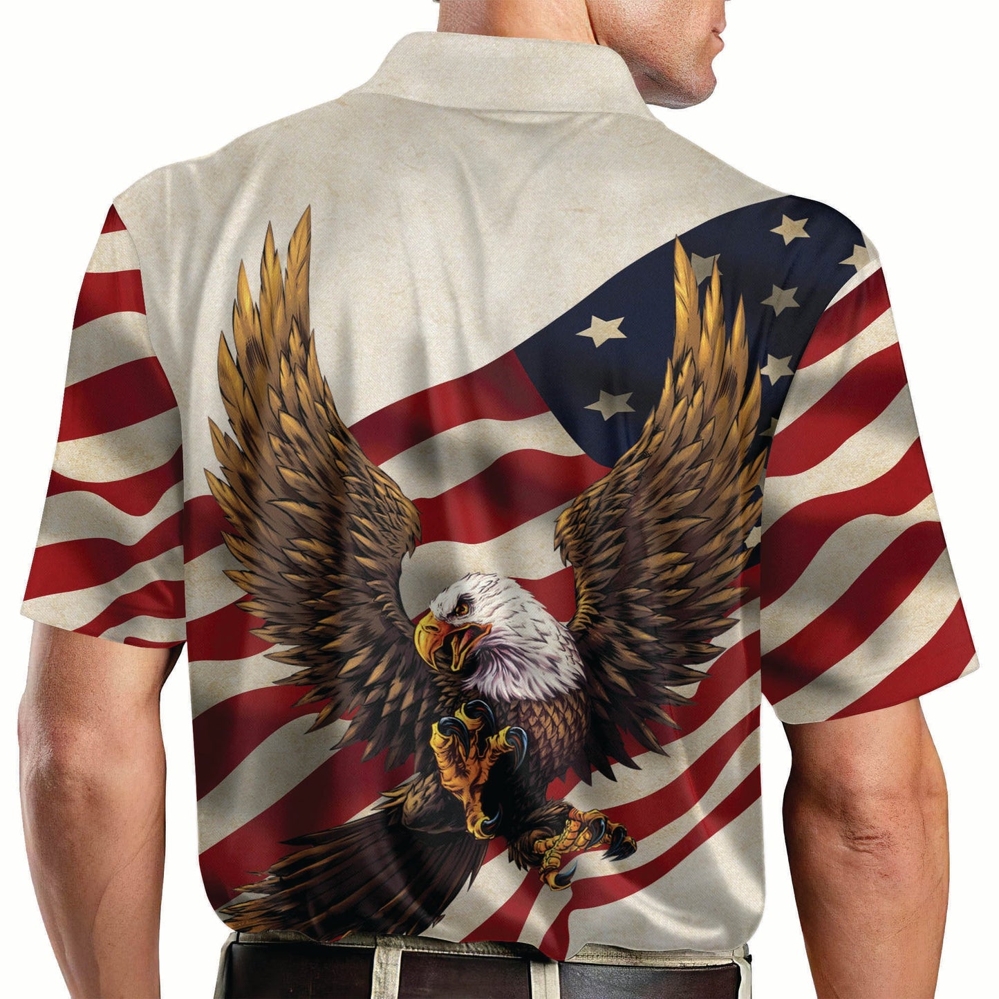 American Flag Patriotic Eagle Polo Shirt EG0005