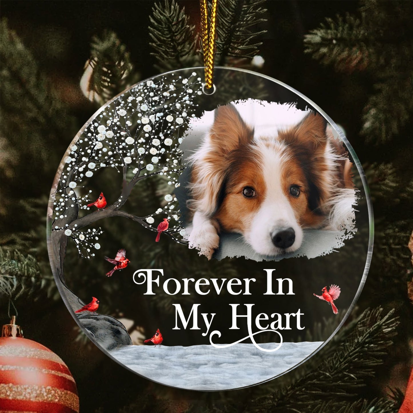 Custom Photo I'm Always With You - Memorial Gift For Family, Friends - Personalized Circle Acrylic Ornament OW0003