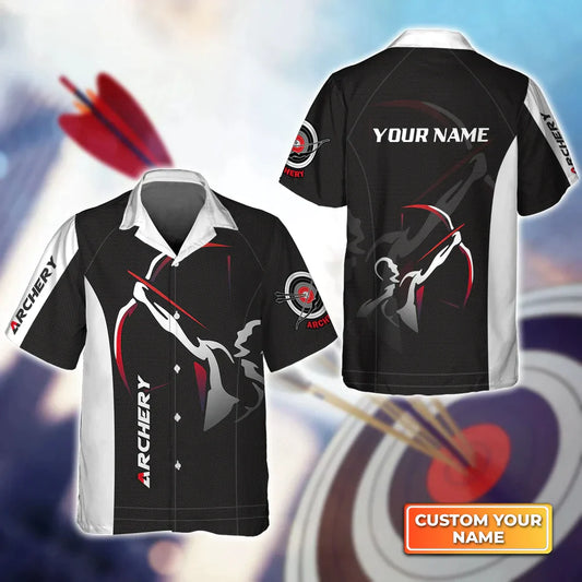 National Archery Team Personalized Name 3D Hawaiian Shirt, Gift For Archer Sport Lovers, Gift For Archer HO0321