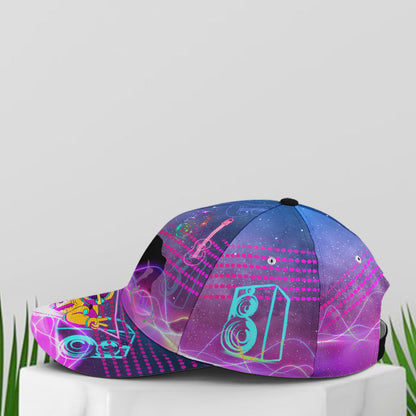 DJ Rhythm Neon Artwork Baseball Cap Tendpins CO0853