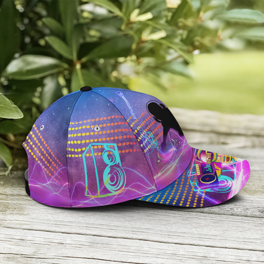 DJ Rhythm Neon Artwork Baseball Cap Tendpins CO0853