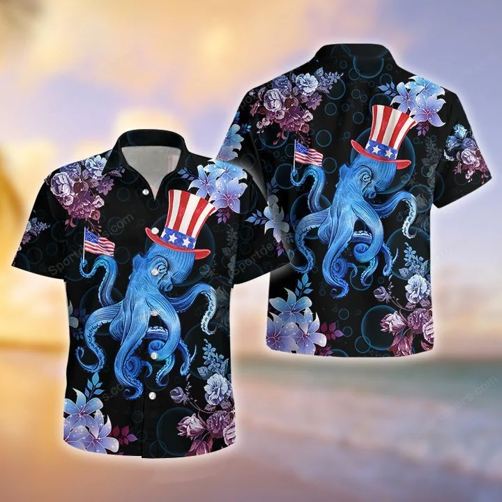 Ocean - Octopus 4Th July Tropical Hawaiian Shirt, Summer gift, Hawaiian Shirts for Men, Aloha Beach Shirt HO1010