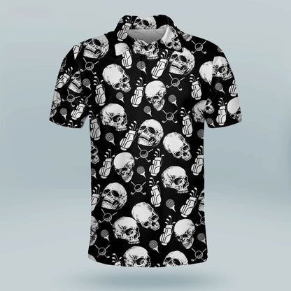 Funny Skull Golf Cart Pattern Golf Polo Shirt GM0276