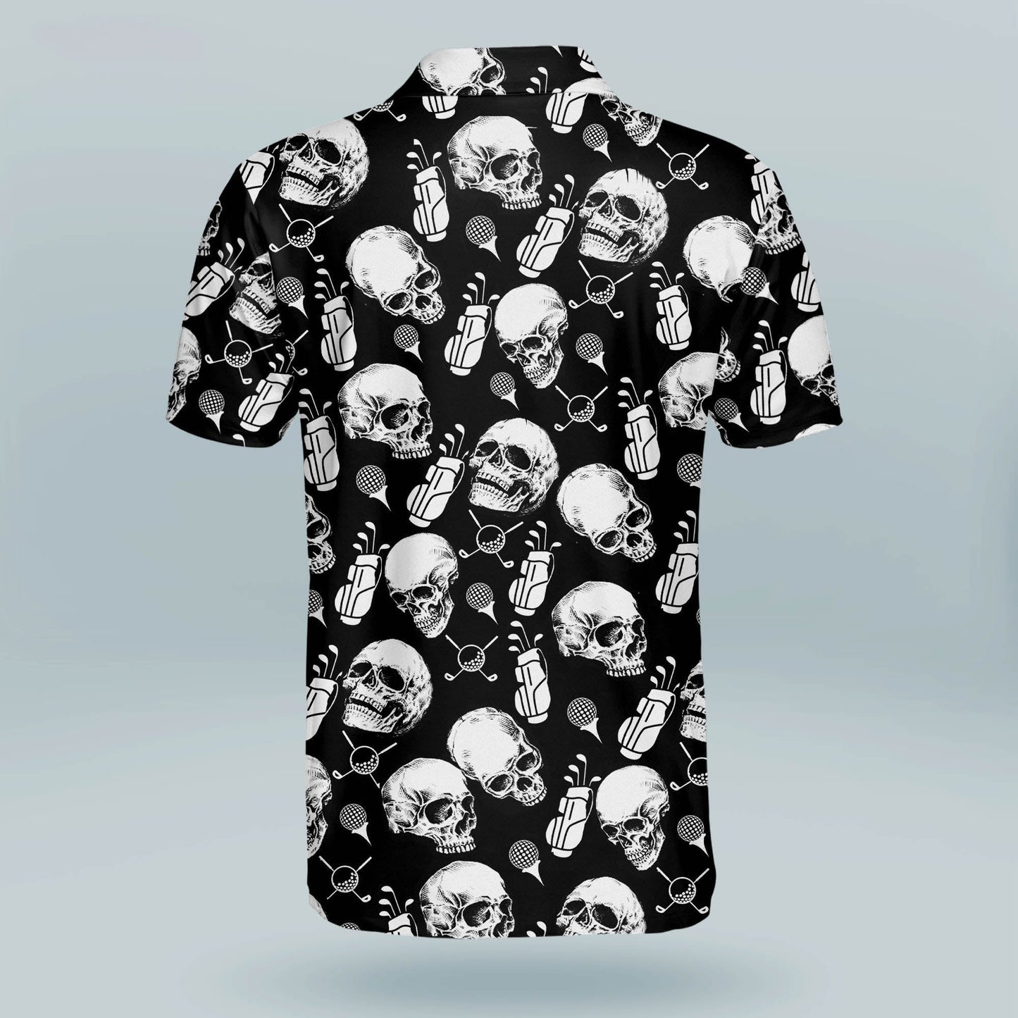 Funny Skull Golf Cart Pattern Golf Polo Shirt GM0276