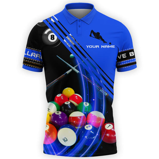 Personalized Billiard Polo Shirt, 3D All Over Printed Colorful Polo Shirt For Billiard Player, Billiard Team Uniform SO0586