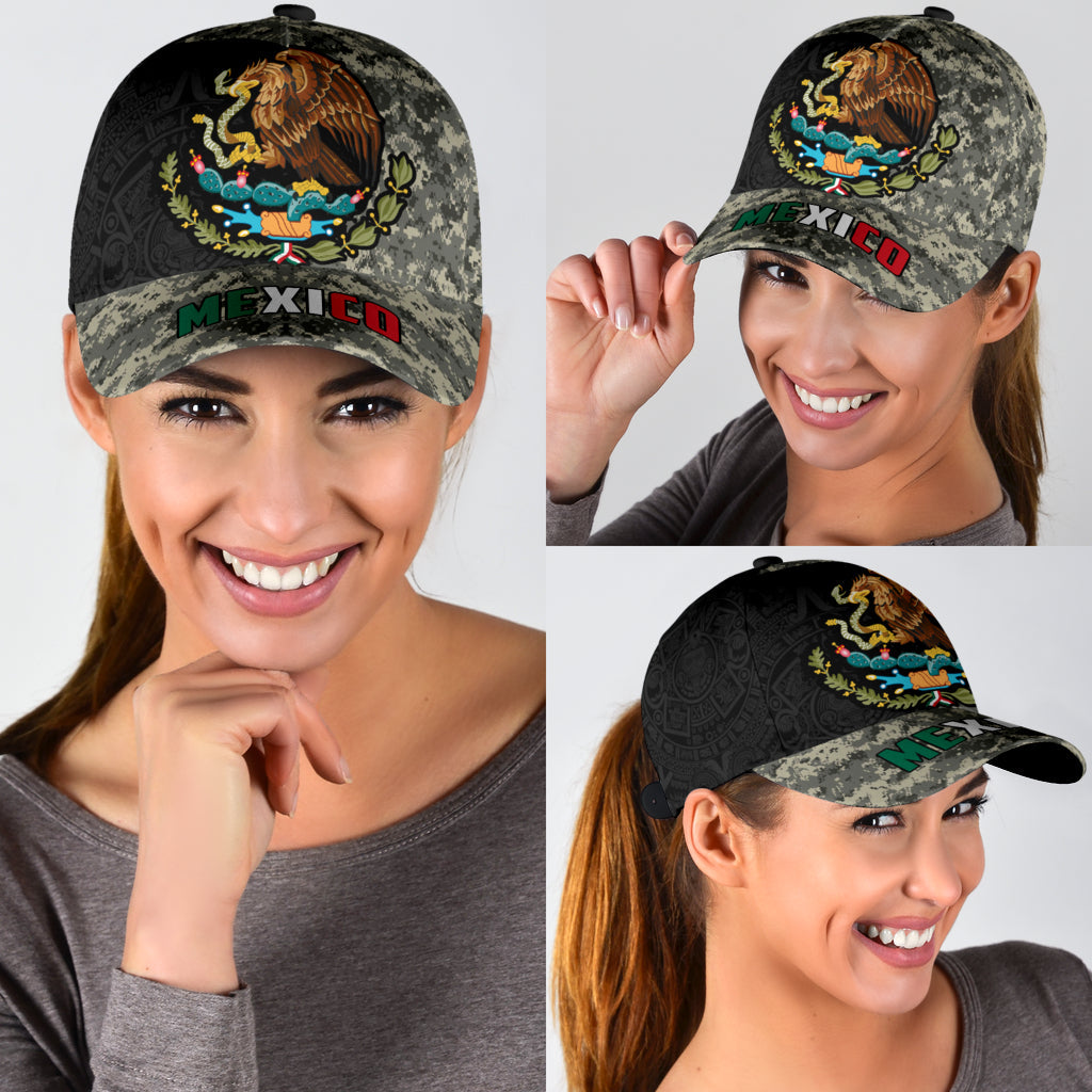 Mexico Aztec Pattern Camo 3D Classic Cap, Baseball Aztec Cap Hat, Mexico Hat For Summer, Aztec Gift CO0505