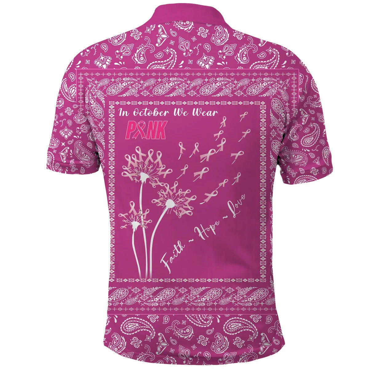 Custom Breast Cancer Men Polo Shirt Pink Paisley Pattern In October We Wear PINK SO0819