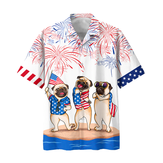 Pug 4th of july hawaiian shirt - Independence Day Is Coming, USA Patriotic Hawaiian Shirt HO0720