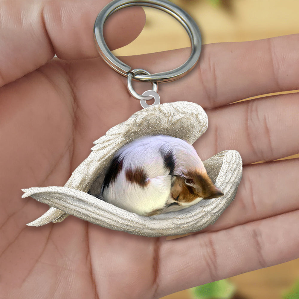 Papillon Sleeping Angel Acrylic Keychain Dog Sleeping keychain Tendpins KO0247