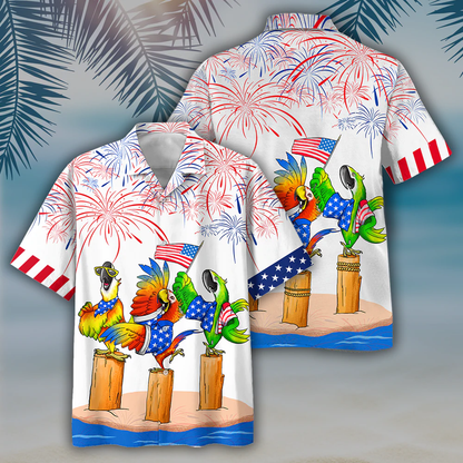 Parrot Hawaiian Shirts - Independence Day Is Coming, USA Patriotic Hawaiian Shirt HO0722