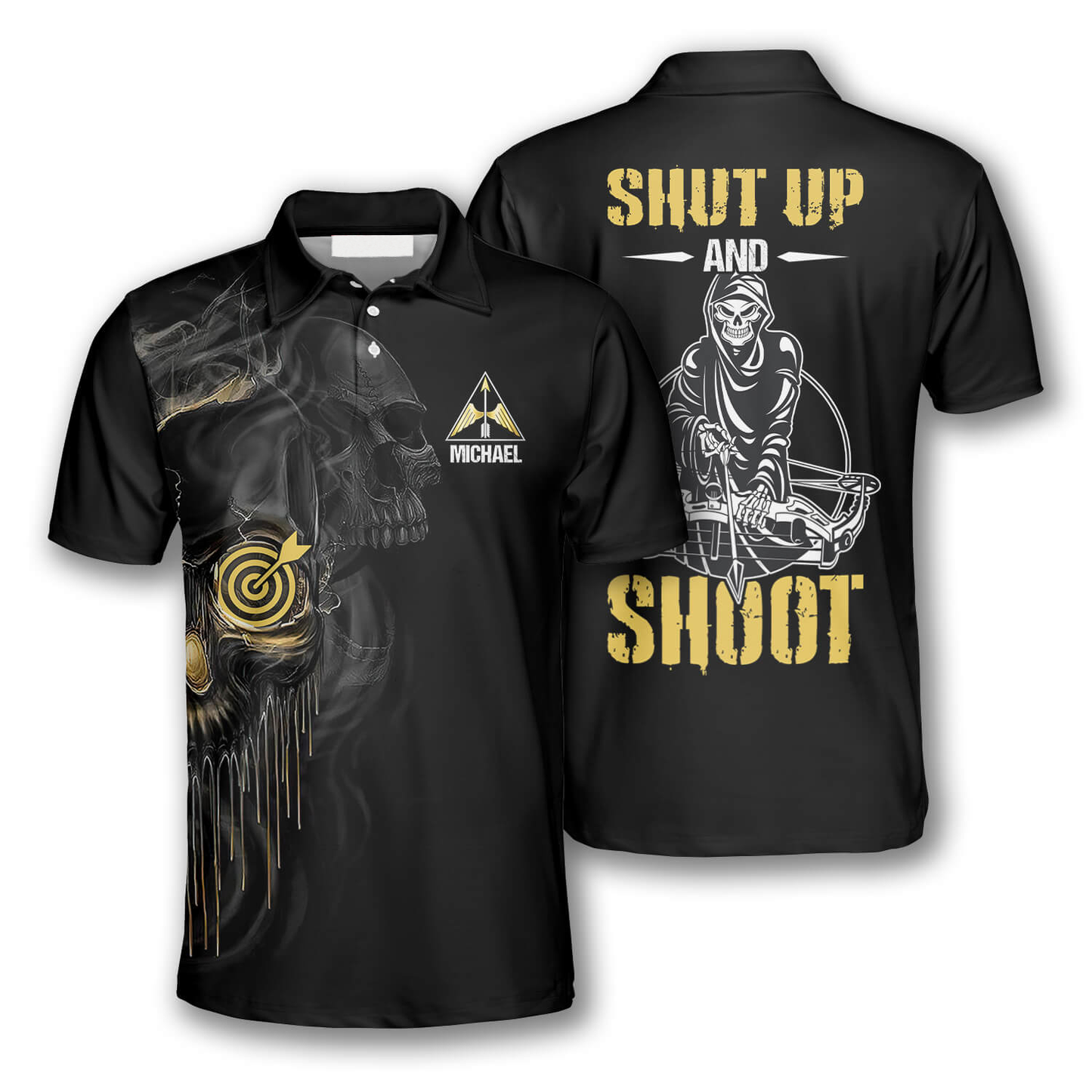 Archery Skull Shut Up and Shoot Custom Archery Shirts for Men, Idea Gift for Archery Lover AO0042