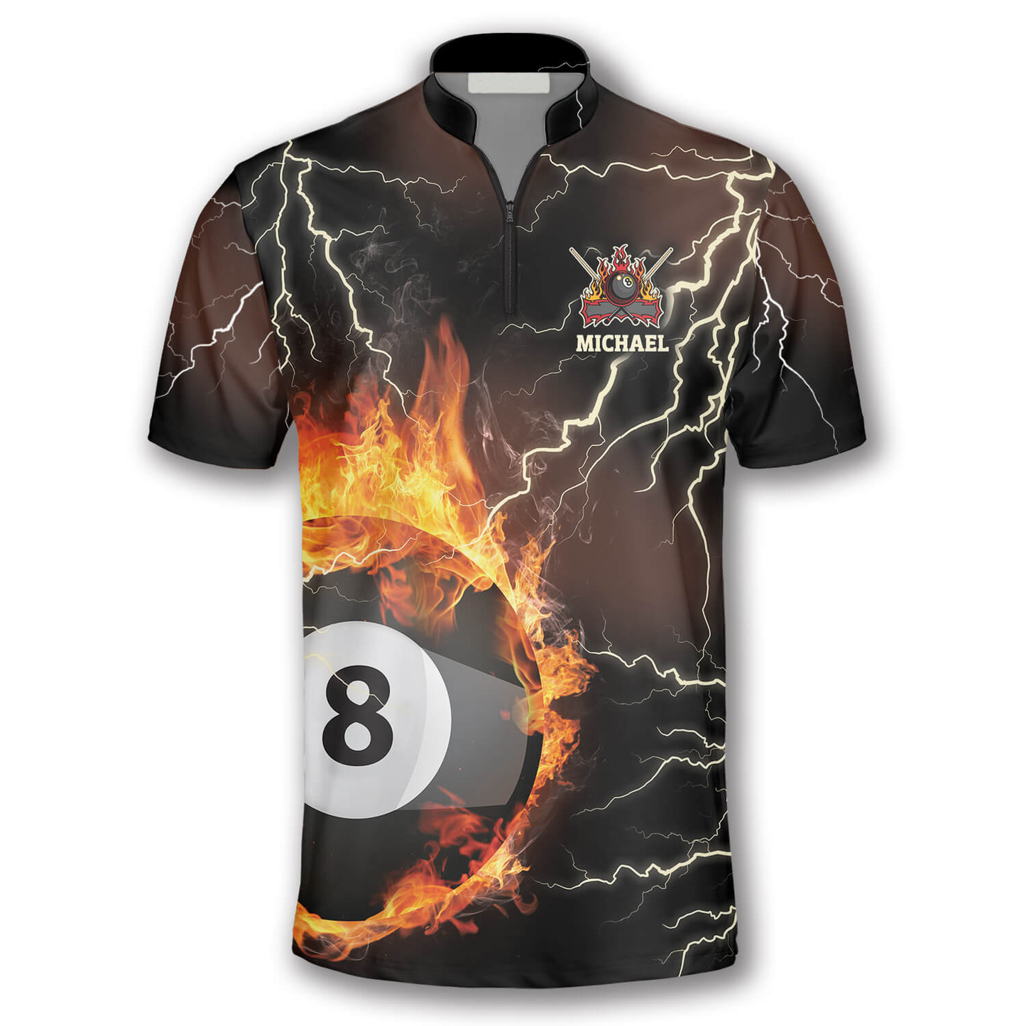 Fire Flame Lightning Custom Billiard Jerseys for Men, Perfect Gift for Billiard Player SO1370