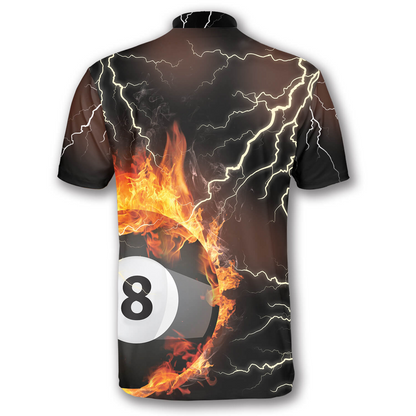 Fire Flame Lightning Custom Billiard Jerseys for Men, Perfect Gift for Billiard Player SO1370