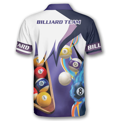 Billiard Purple Custom Billiard Shirts for Men, Custom Billiard ball for Team, Men's Billiard Polo Shirts SO0889