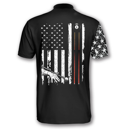 Punisher Skull Flag Custom Billiard Jerseys for Men, Flag USA Billiard Shirt, Skull Shirt SO0884