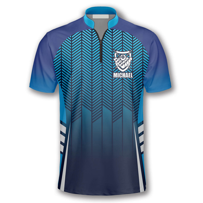 3D All Over Print Blue Abstract Sports Style Custom Billiard Jerseys for Men, Shirt for Billiard Player SO0635