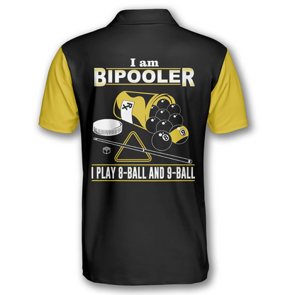 Billiard I'm Bipooler I Playing 8 and 9 Ball Yellow Black Custom Billiard Shirts for Men, Funny Billiard Shirt SO1383