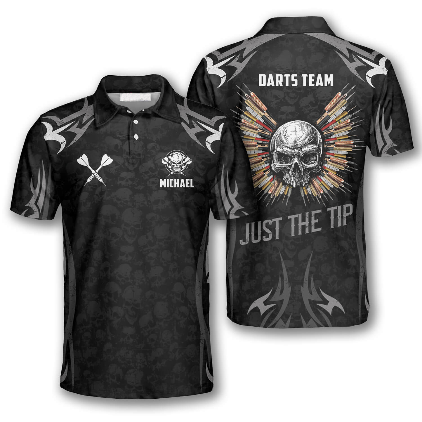 Skull Angel Wings Custom Darts Shirts for Men, Just a Tip Dart 3D Shirt DMO0185