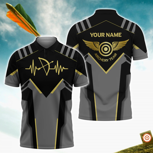 Personalized Name Archery Polo Shirt Unisex Men, Women, Archery In My Heart, Archery Shirt AO0009