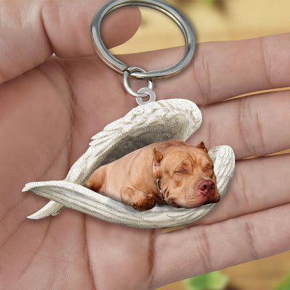 Pit Bull Sleeping Angel Acrylic Keychain Dog Sleeping keychain KO0242