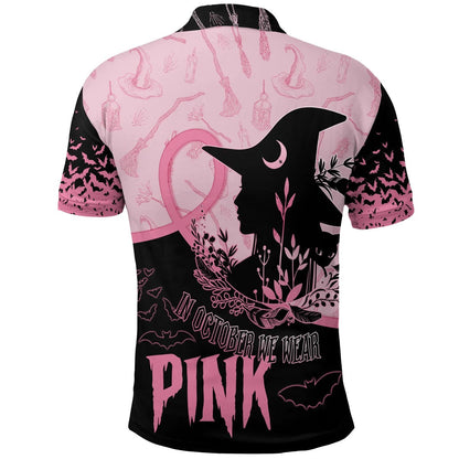 Women Breast Cancer Awareness Polo Shirt Witchy Vibes SO1425