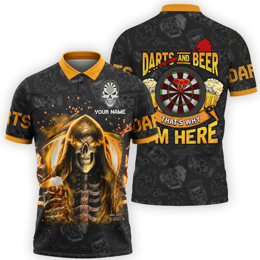 Personalized Name Darts Skull Beer All Over Printed Unisex Shirt DMO0022