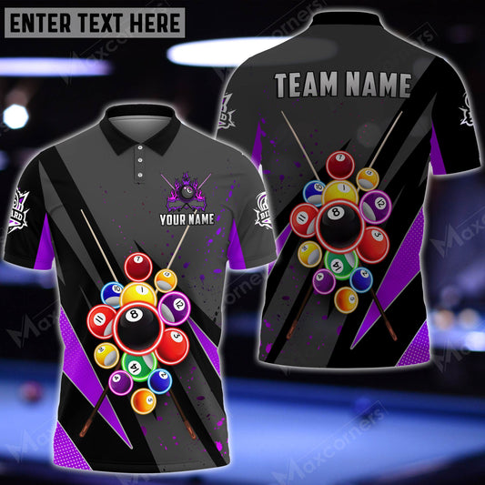 Tendpins Billiards Ball Personalized Name 3D Shirt (Multi Color Options) BIA0790