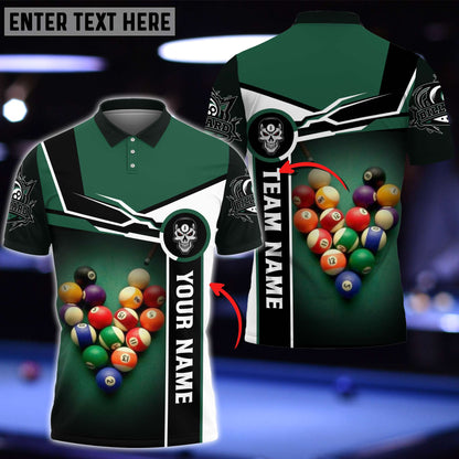 Tendpins Personalized Name Billiards Master Polo Shirt (Multi Color Options) BIA0620