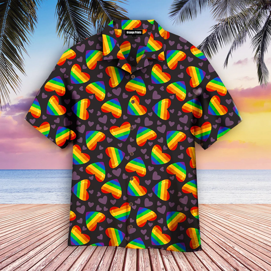 Rainbow Heart LGBT Hawaiian Shirt, LGBT shirt, Lesbian shirt, gay shirt HO1135