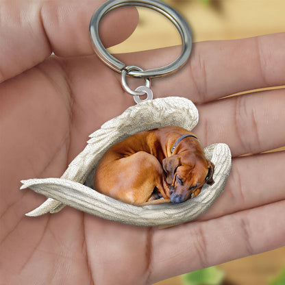 Rhodesian Ridgeback Sleeping Angel Acrylic Keychain Dog Sleeping keychain KO0175