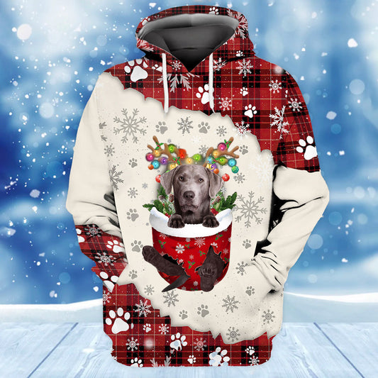 SILVER Labrador In Snow Pocket Merry Christmas Unisex Hoodie SO0497