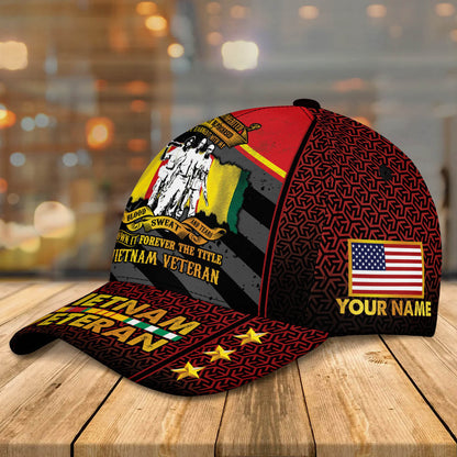 Personalized Vietnam Veteran Cap, It Cannot Be Inherited Nor Can It Be Purchased Hat for Dad SO0017