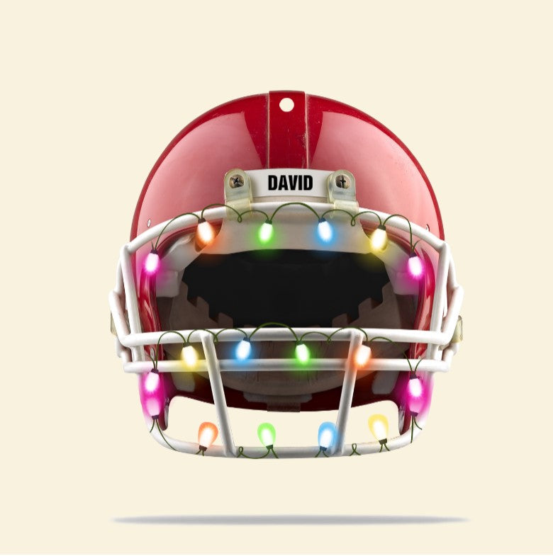 American Football Helmet - Personalized Shaped Christmas Ornament, Gift for Football Player SO0972