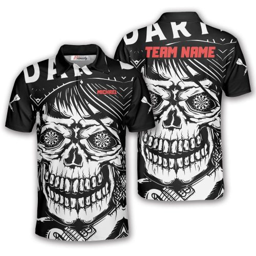 Tendpins Skull Rage Black White Custom Darts Shirts DMA0028