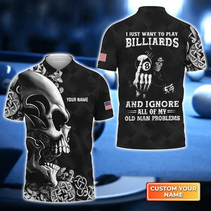 Q's Team Billiards 8 Balls Paint Splash 3D Polo Shirt, Billiards Shirt, Pool Player Shirt, Gift For Billiard Players SO0594