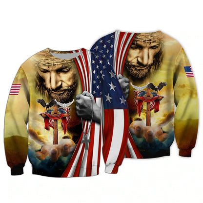 One Nation Under God, 3D Full Print Hoodie T Shirt, Independence Day 3D Hawaiian Shirts TO0216