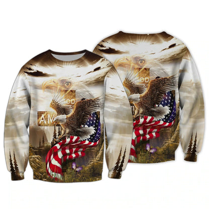 Independence Day Is Coming God Bless American 3D All Over Print Shirt Bomber Hawaiian Shirt 4Th Of July Hoodie TO0149