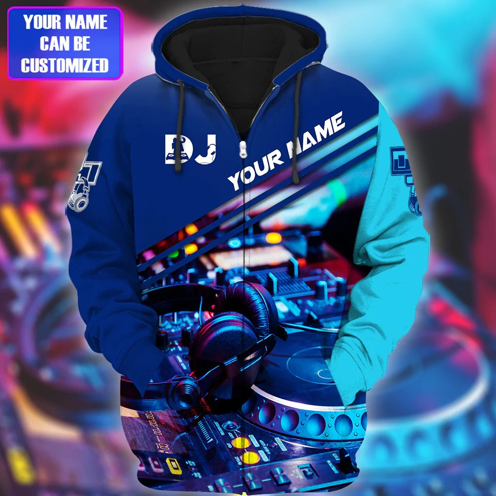 Personalized 3D All Over Printed DJ Hoodie, DJ Clothing Custom, Disc Jockey Sweater, DJ Shirts TO0061