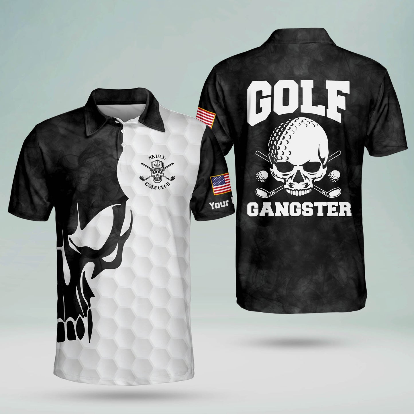 Golf Gangster Skull Golf Polo Shirt GM0103