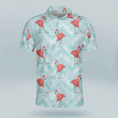 Flamingo Floral Summer Tropical Hawaiian Golf Polo Shirt GM0299