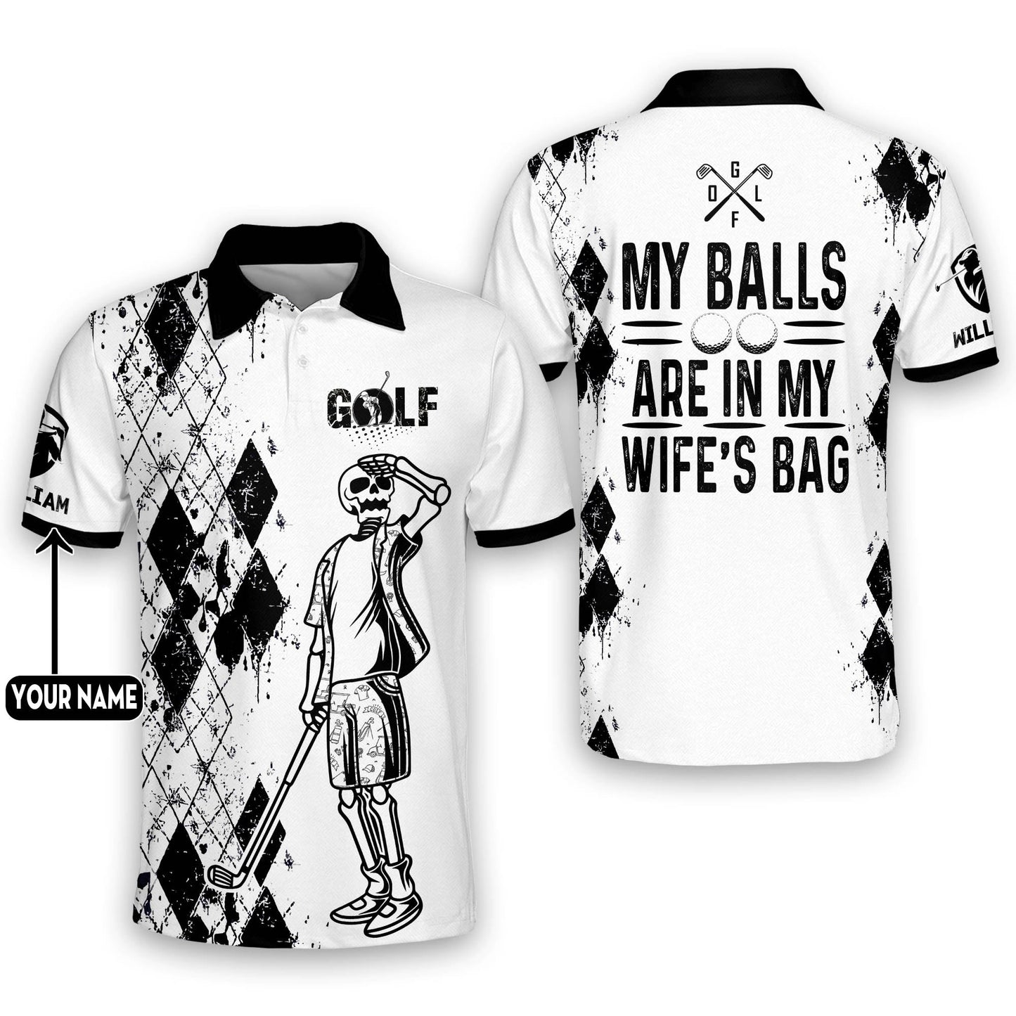 My Balls Are In My Wife's Bag Golf Polo Shirt GM0029