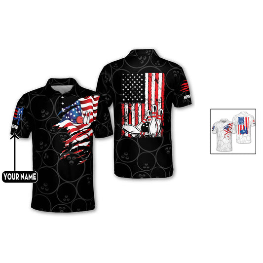 Custom American Flag Bowling Shirts BM0007