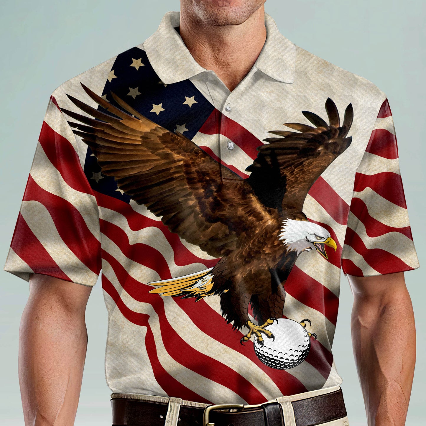 Proud Golf American Flag Golf  Polo Shirt GM0116